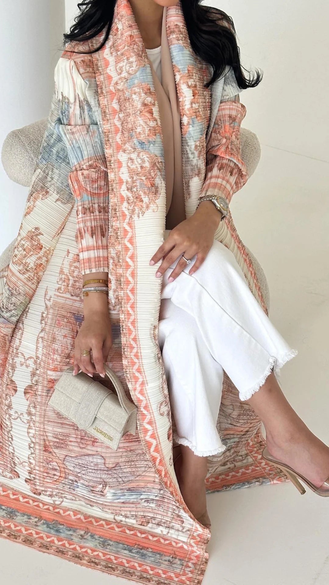 Yasmin – Printed Pleated Abaya