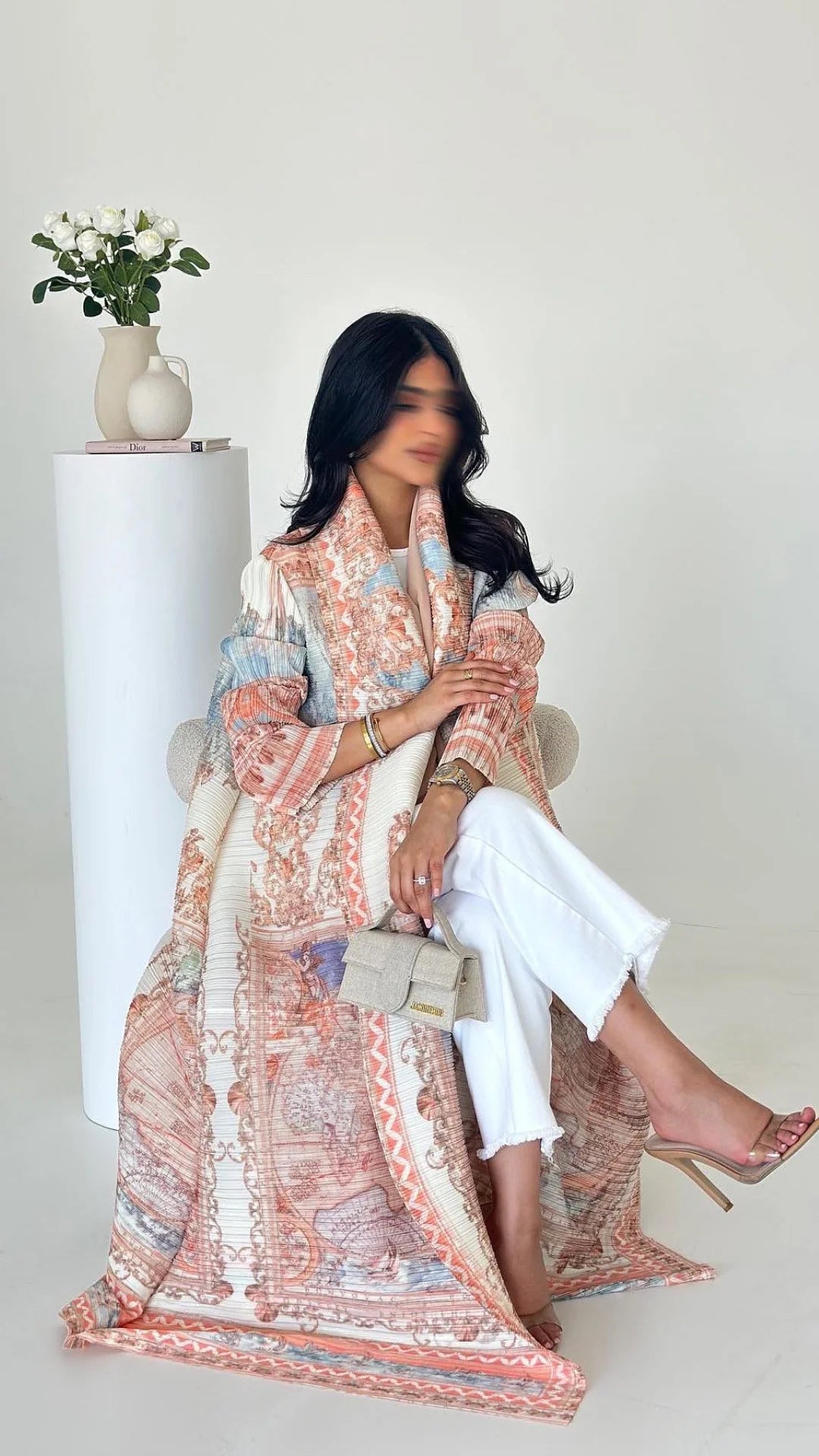 Yasmin – Printed Pleated Abaya