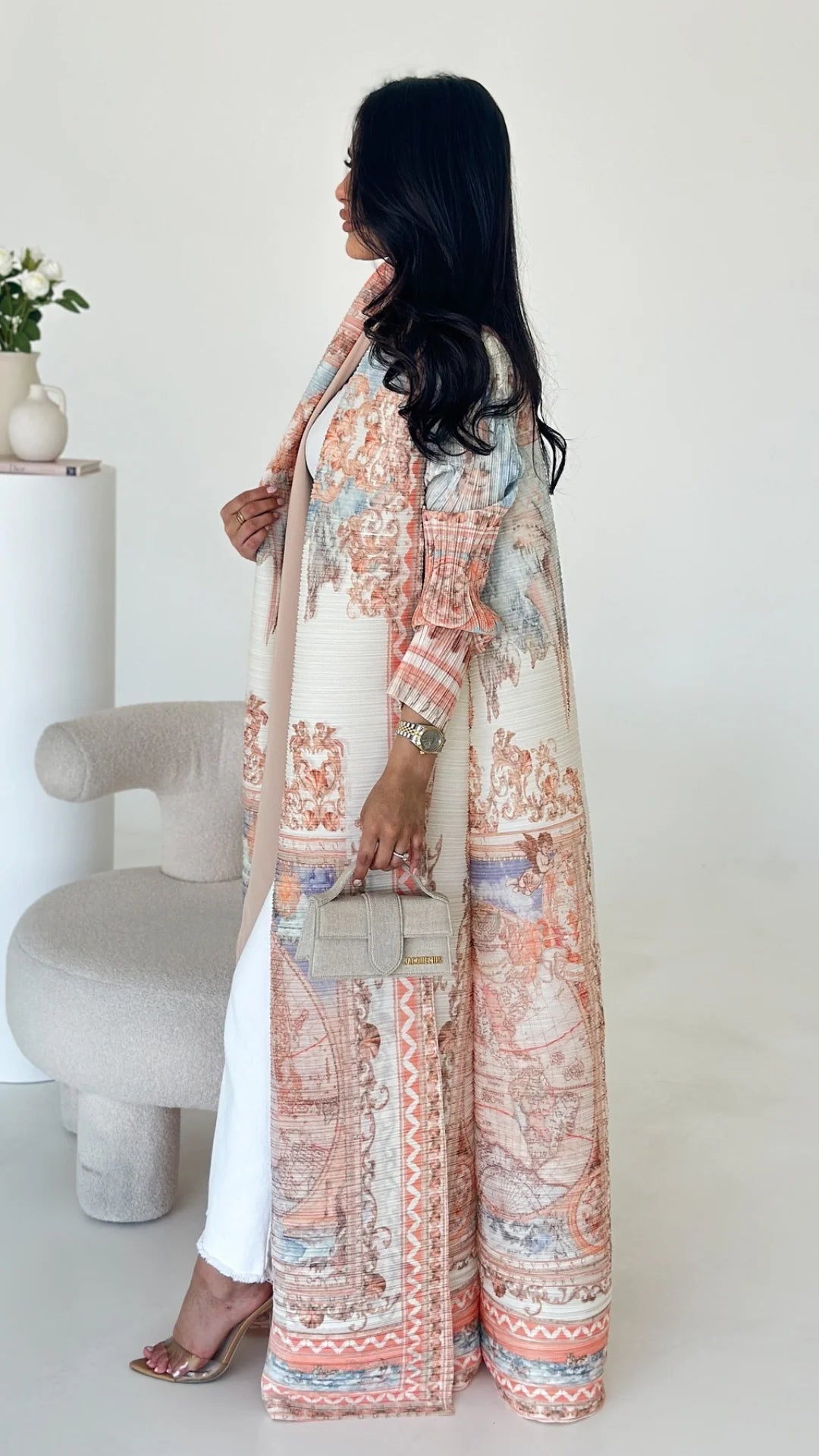 Yasmin – Printed Pleated Abaya
