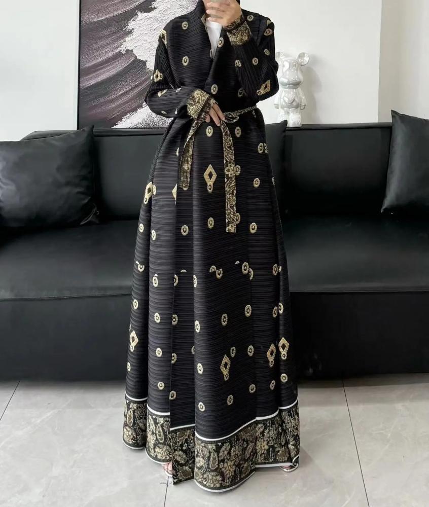 Yasmin – Printed Pleated Abaya