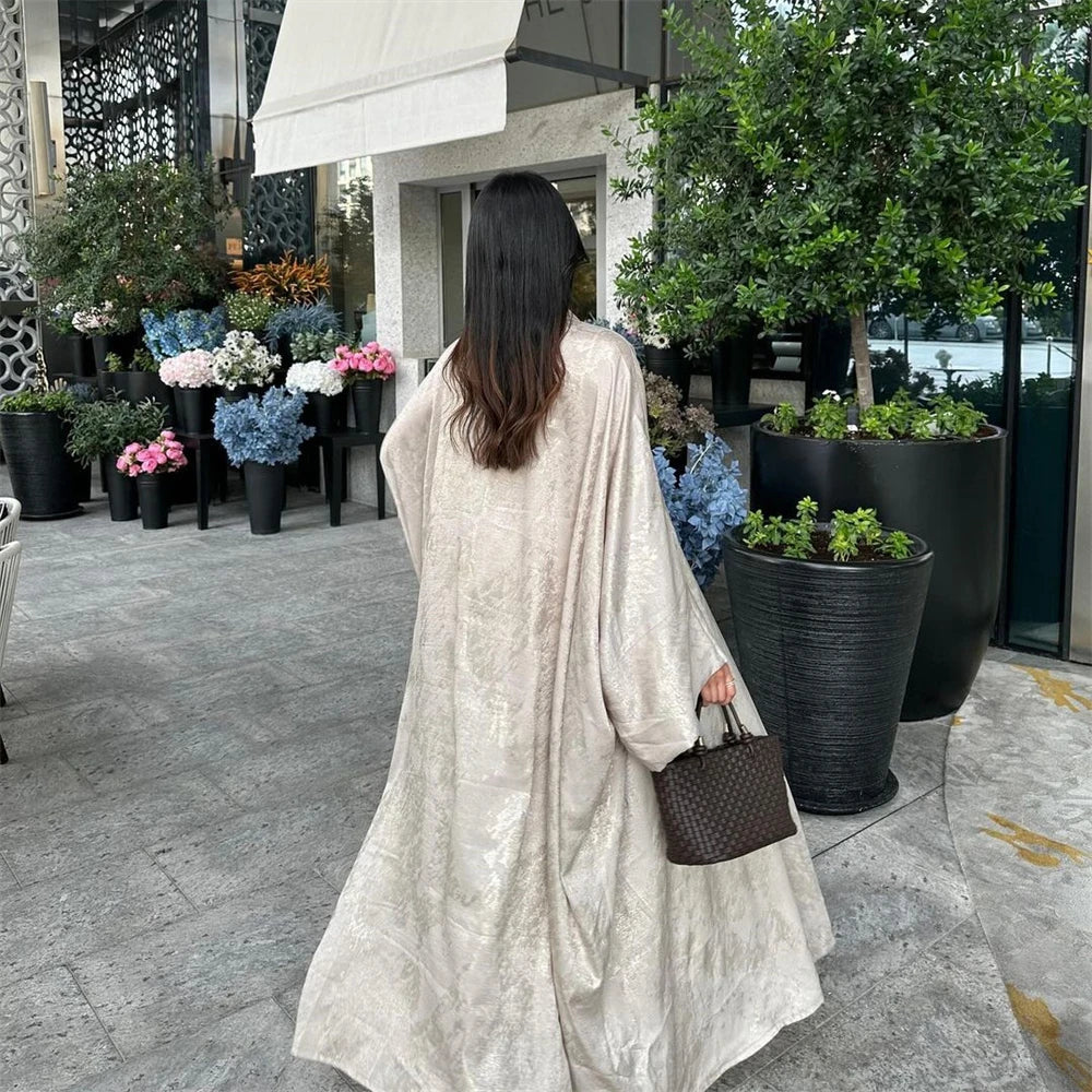 Lina - Satin Shiny Open Abaya