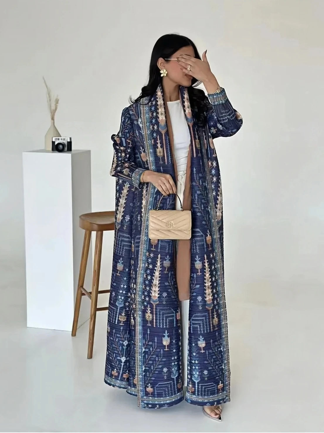 Yasmin – Printed Pleated Abaya