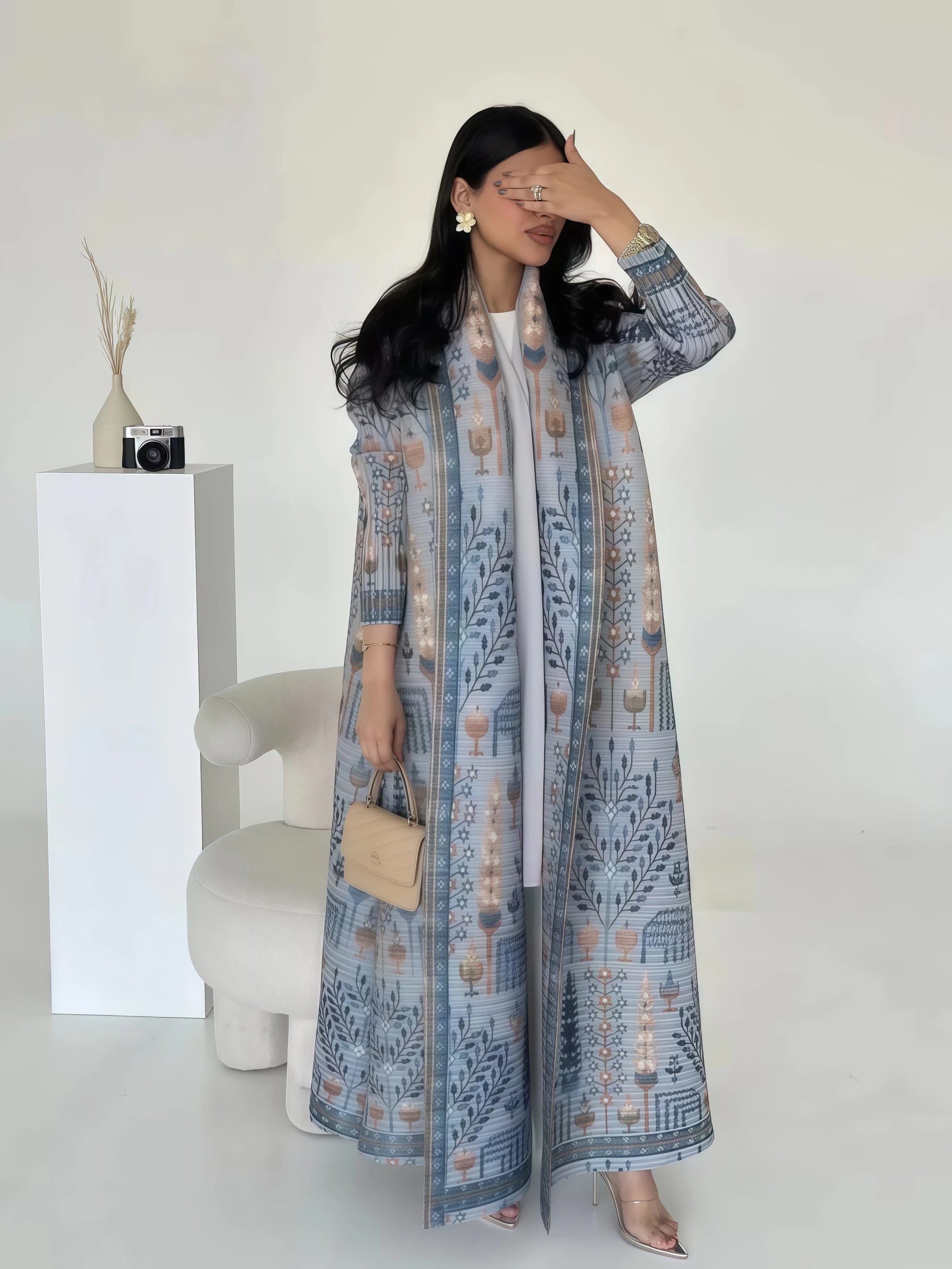 Yasmin – Printed Pleated Abaya