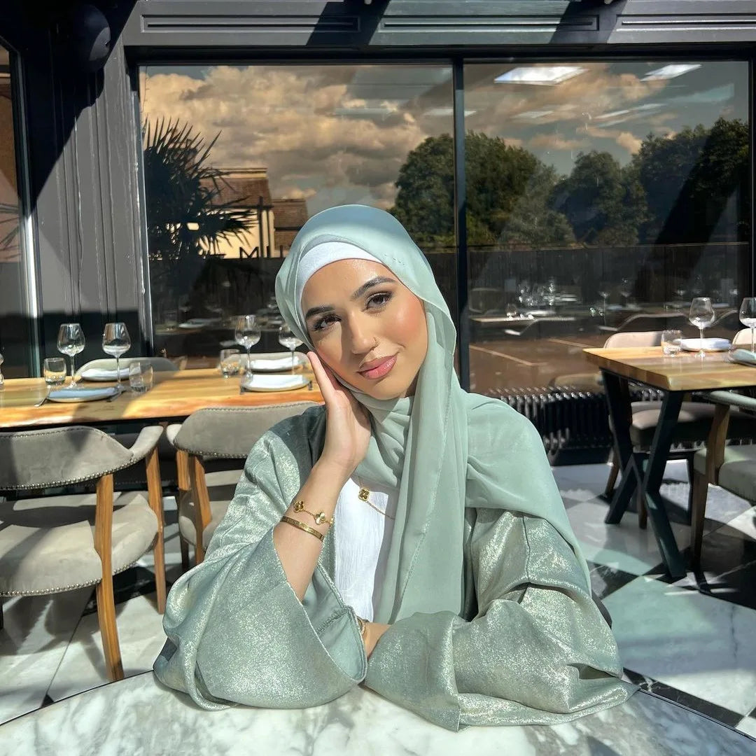 Lina - Satin Shiny Open Abaya
