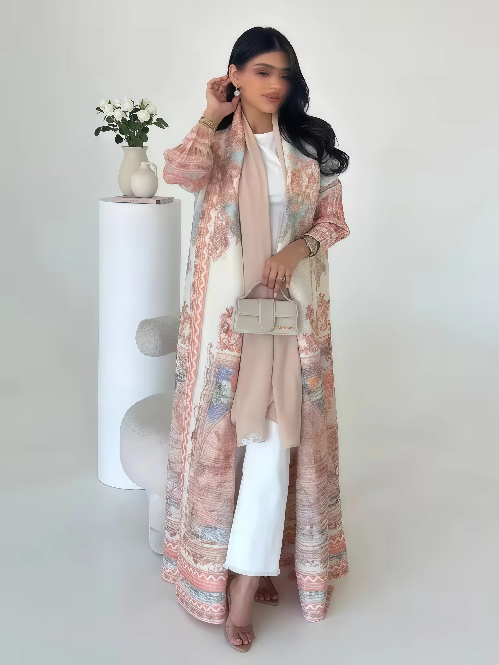 Yasmin – Printed Pleated Abaya