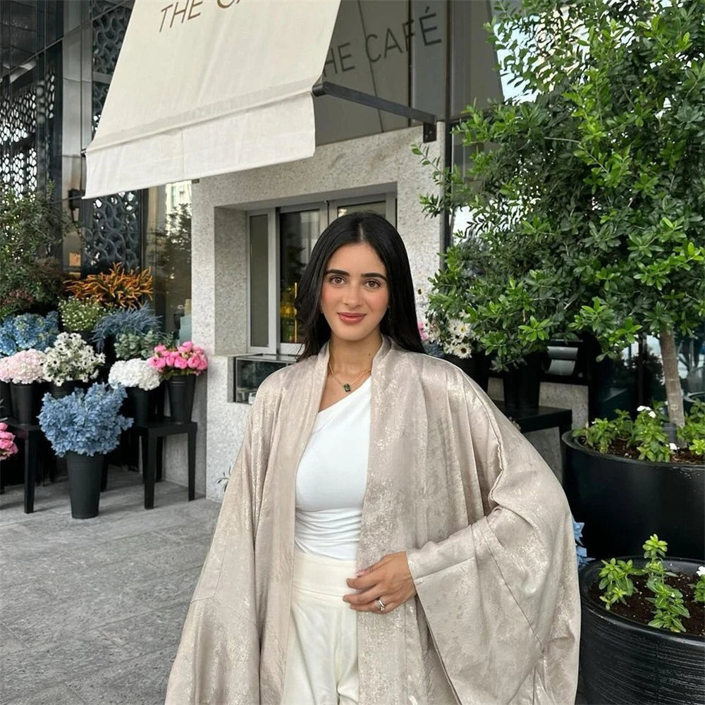 Lina - Satin Shiny Open Abaya