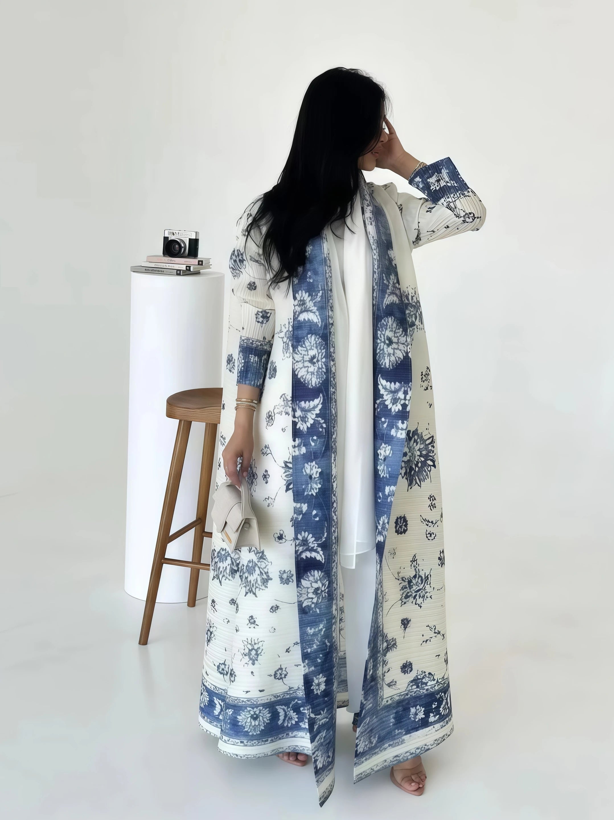 Yasmin – Printed Pleated Abaya