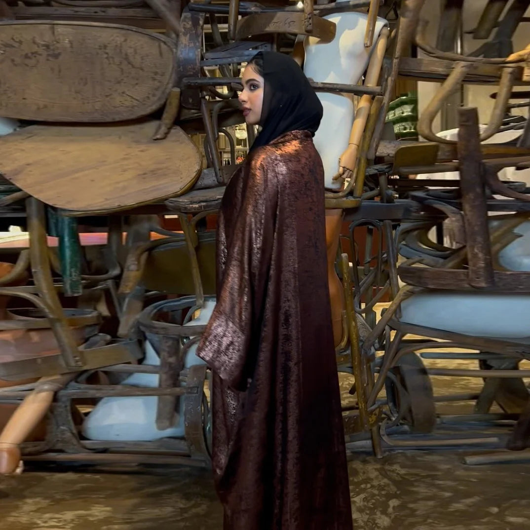 Lina - Satin Shiny Open Abaya