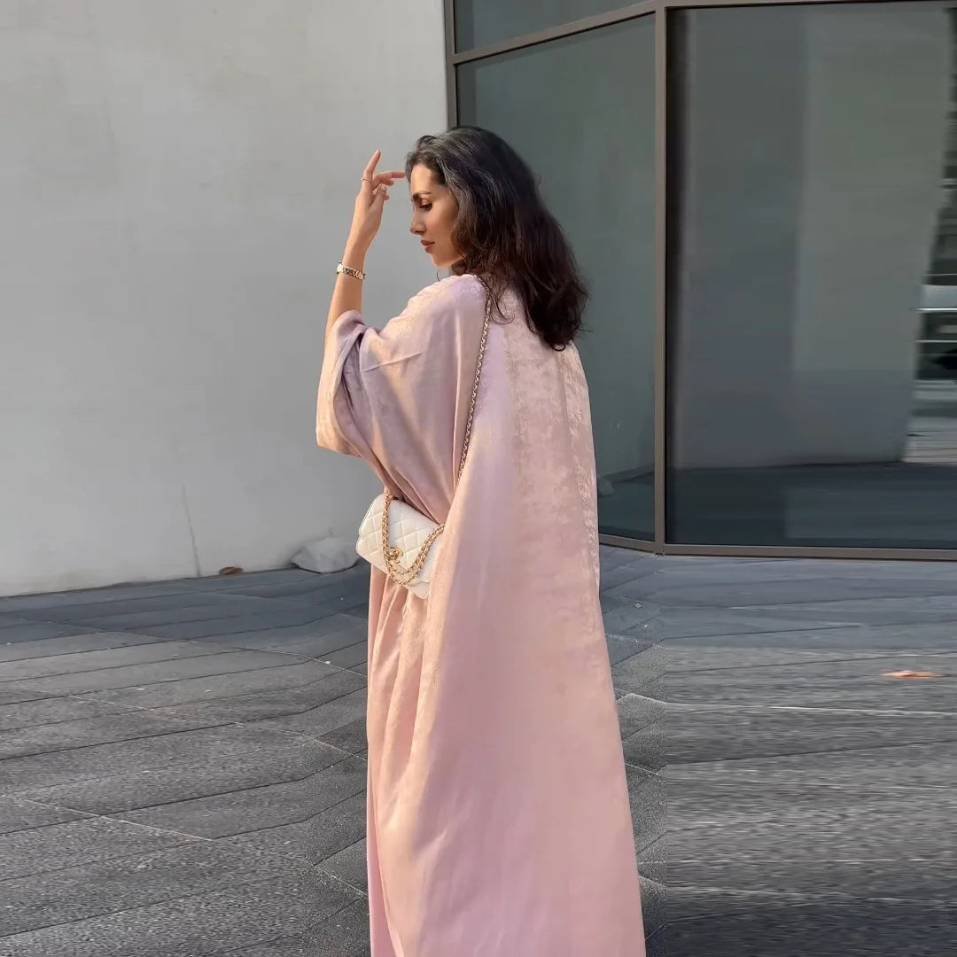 Lina - Satin Shiny Open Abaya