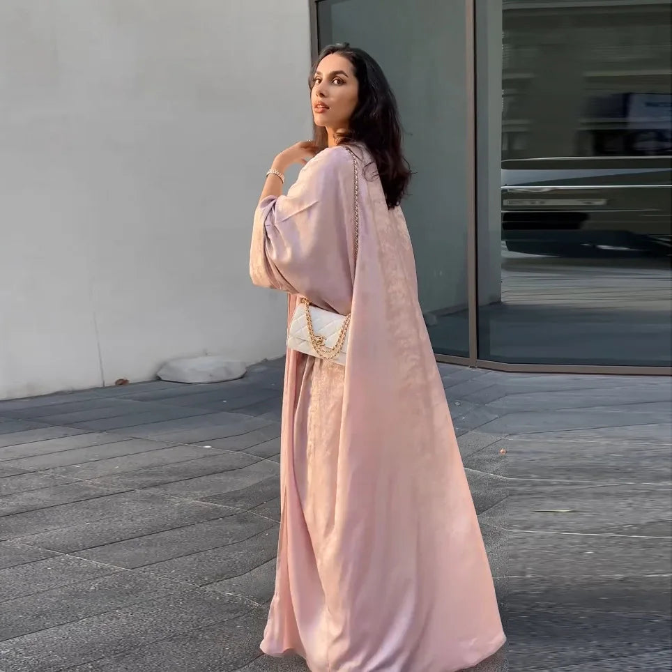Lina - Satin Shiny Open Abaya