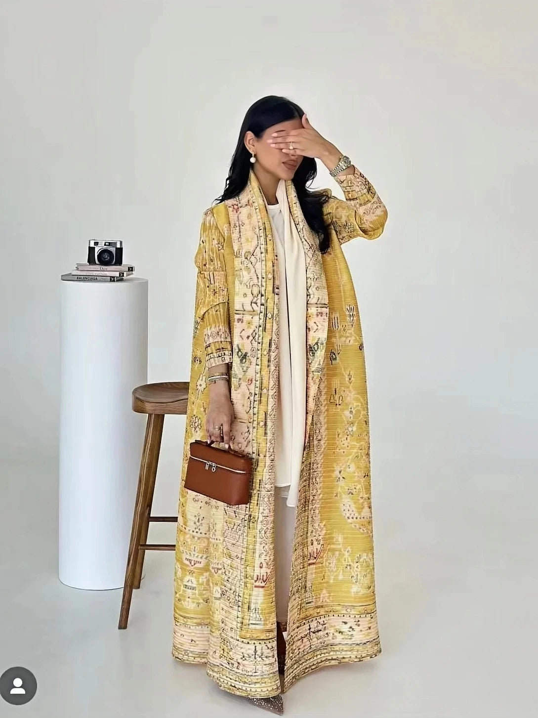 Yasmin – Printed Pleated Abaya