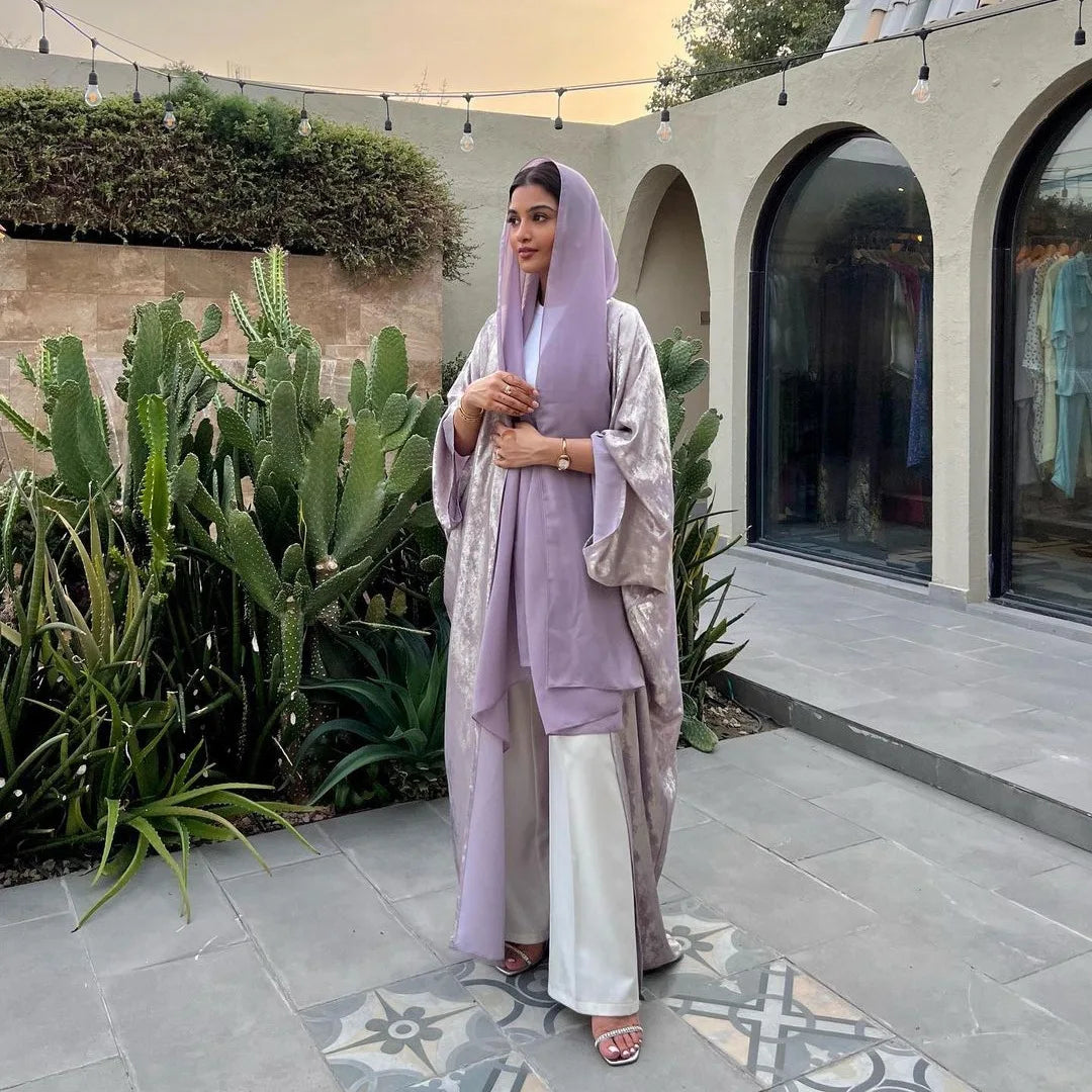 Lina - Satin Shiny Open Abaya