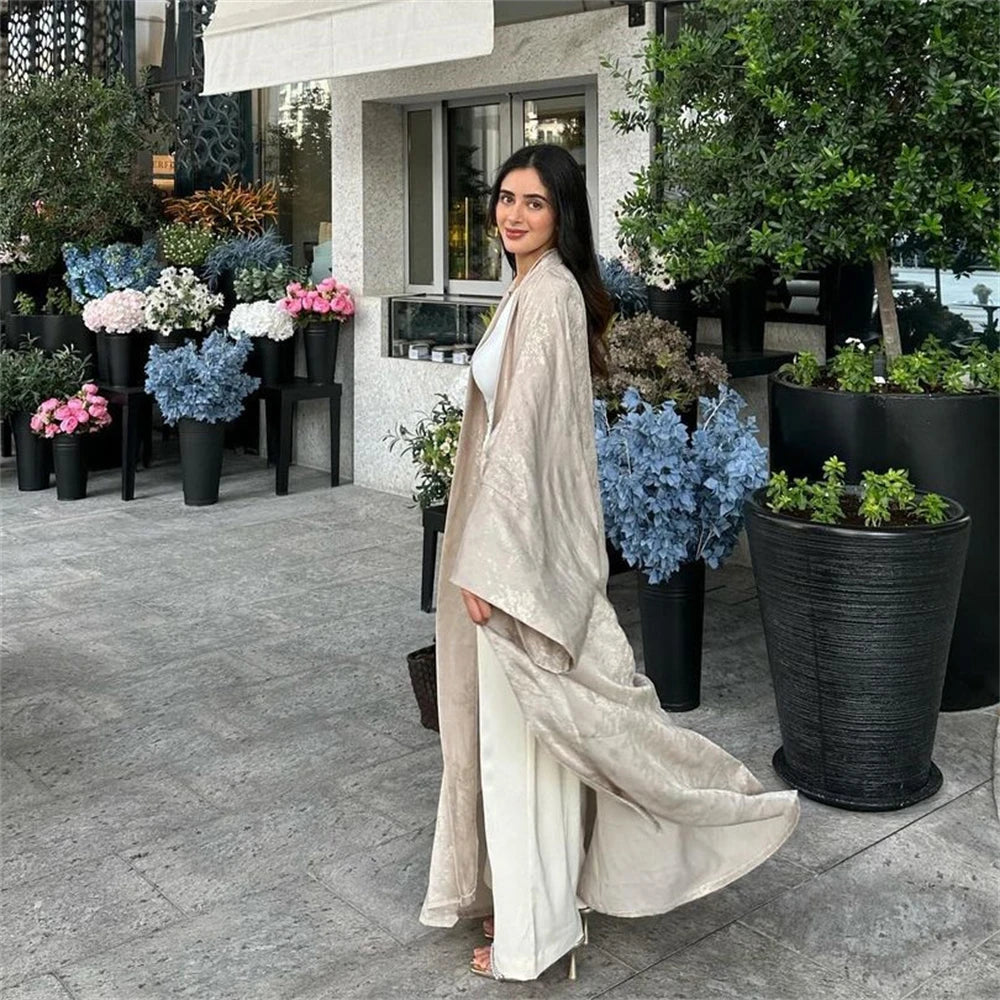 Lina - Satin Shiny Open Abaya