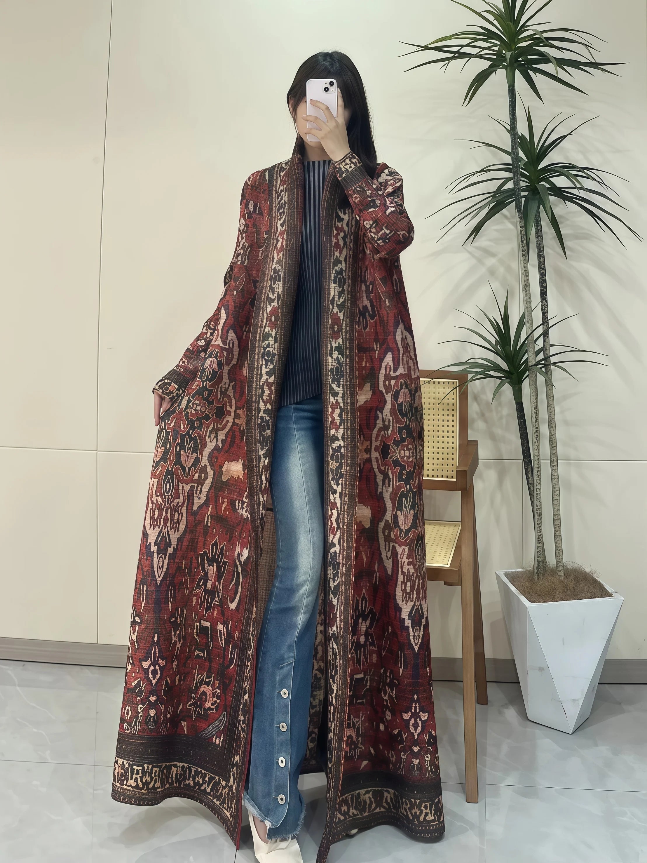 Yasmin – Printed Pleated Abaya