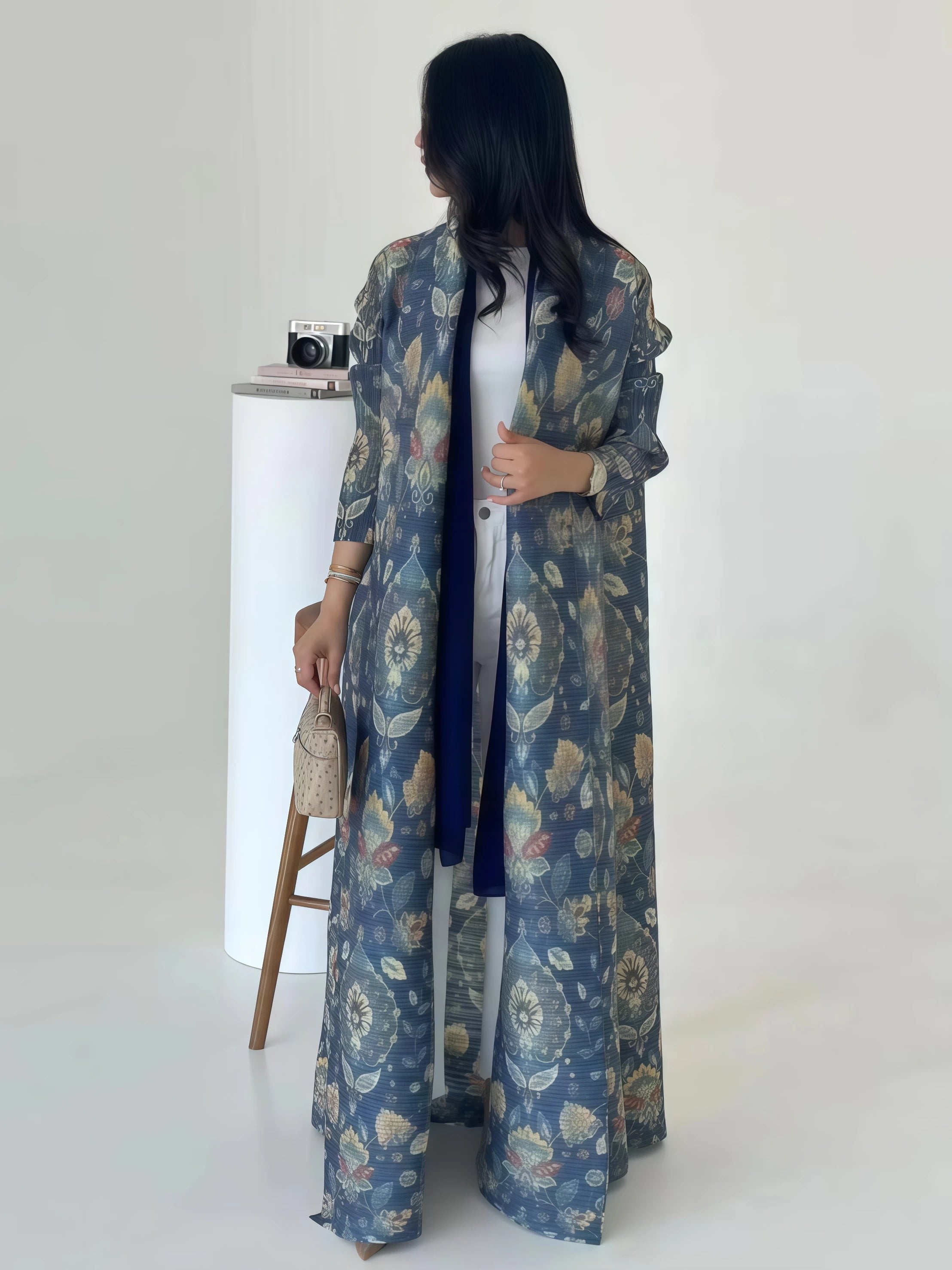 Yasmin – Printed Pleated Abaya