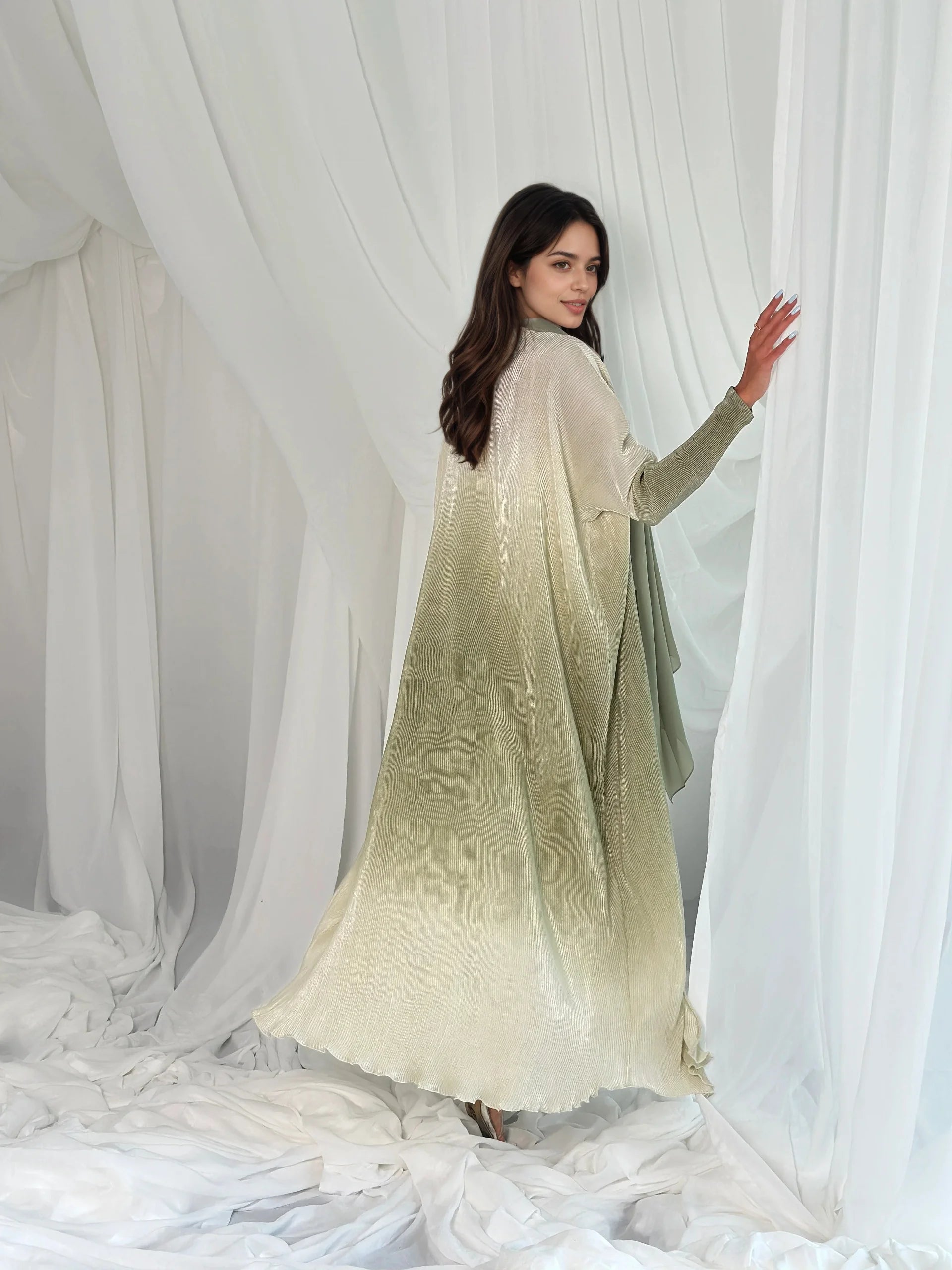 Noora - Gradient Pleated Abaya