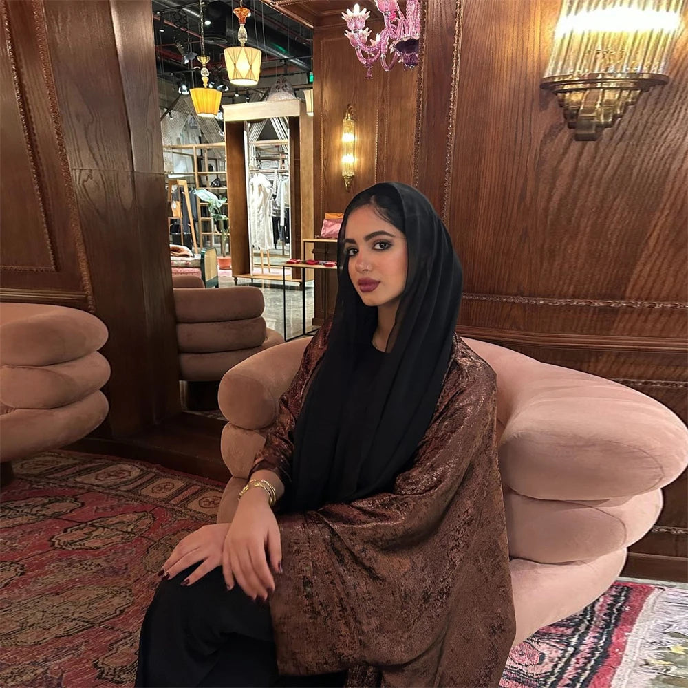 Lina - Satin Shiny Open Abaya