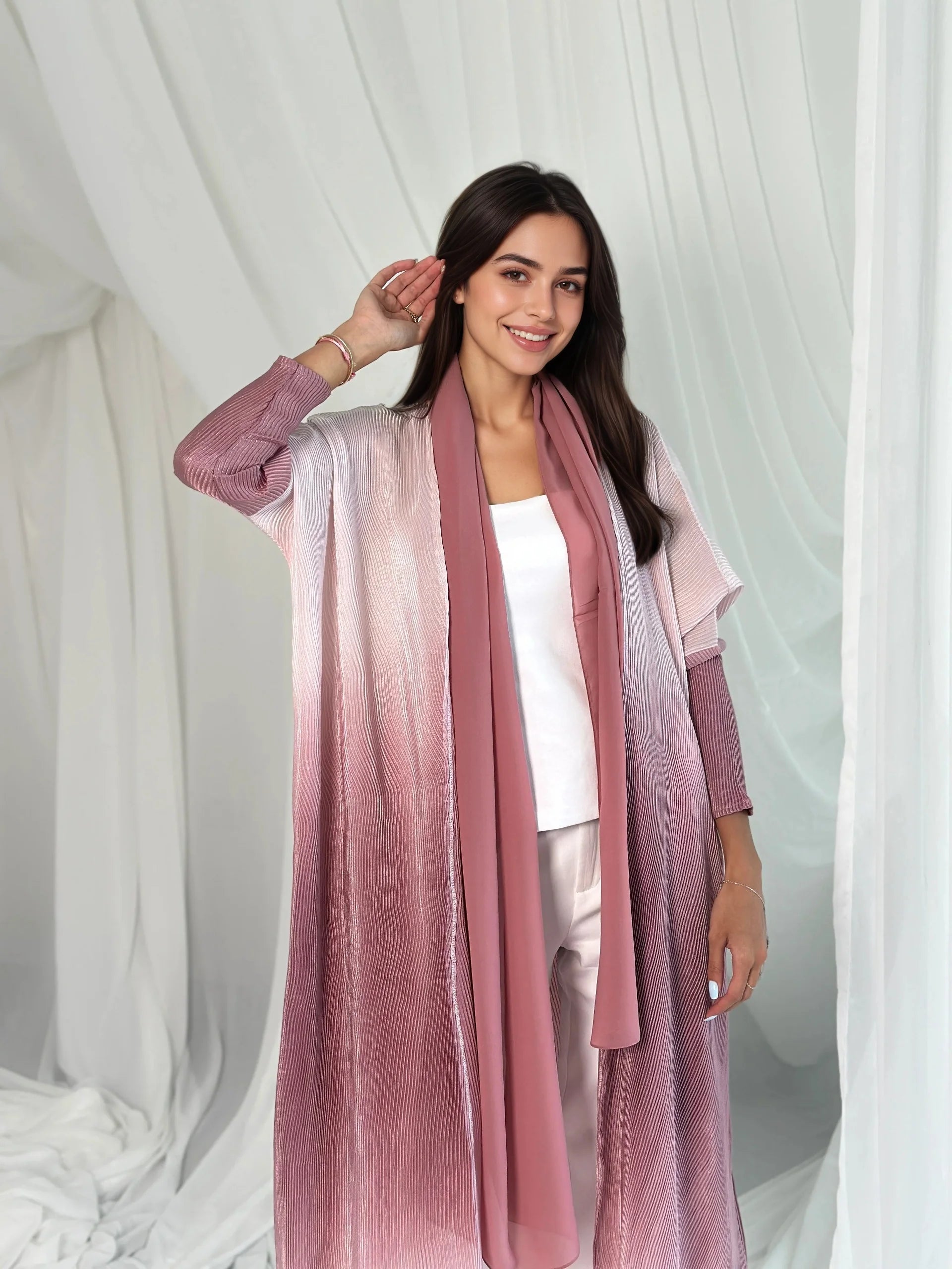 Noora - Gradient Pleated Abaya