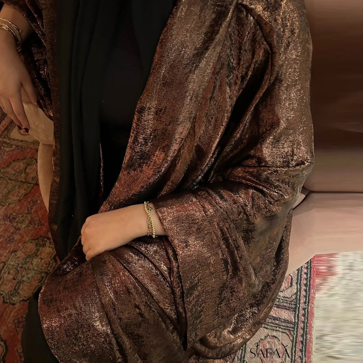 Lina - Satin Shiny Open Abaya
