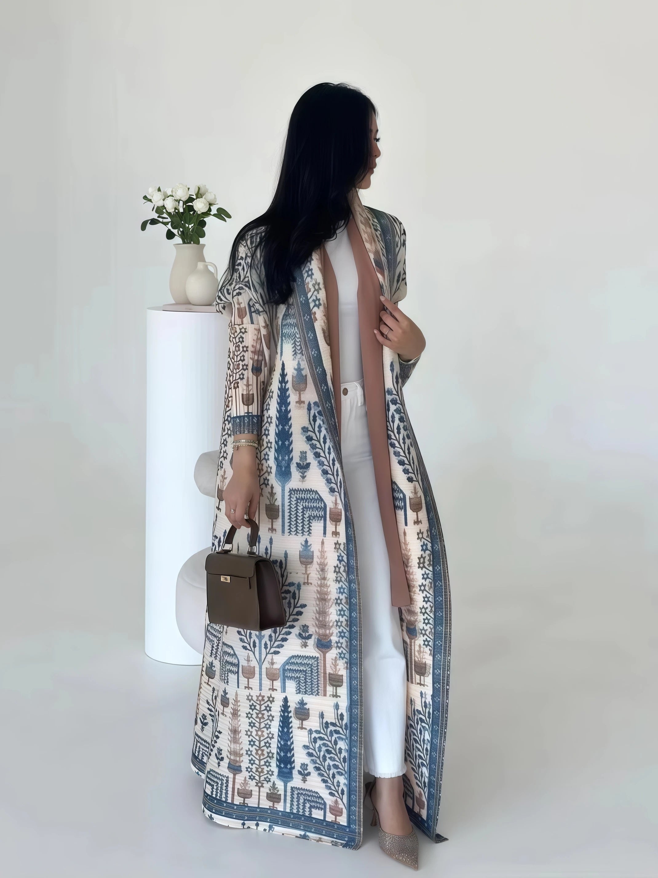 Yasmin – Printed Pleated Abaya