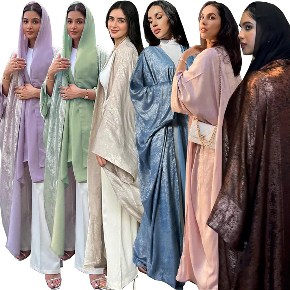 Lina - Satin Shiny Open Abaya