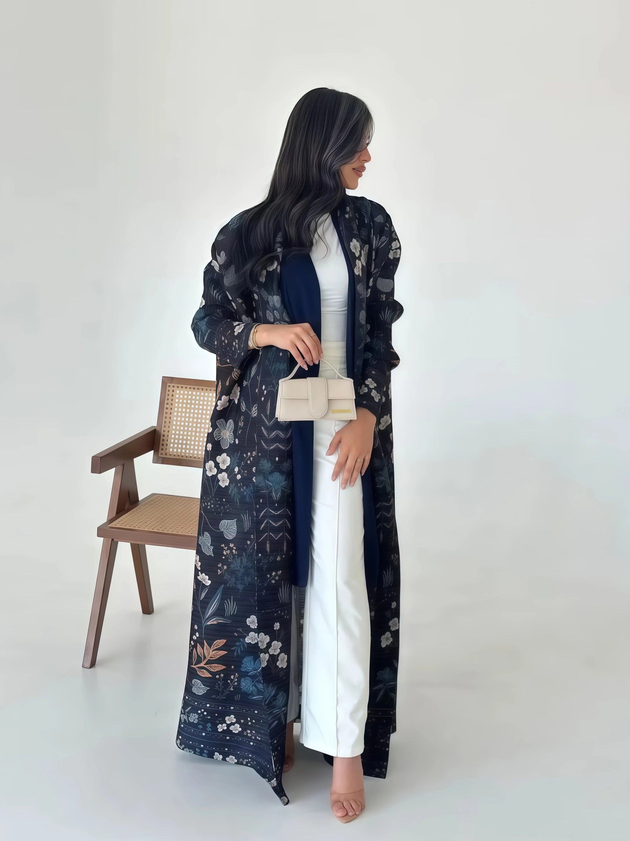 Yasmin – Printed Pleated Abaya