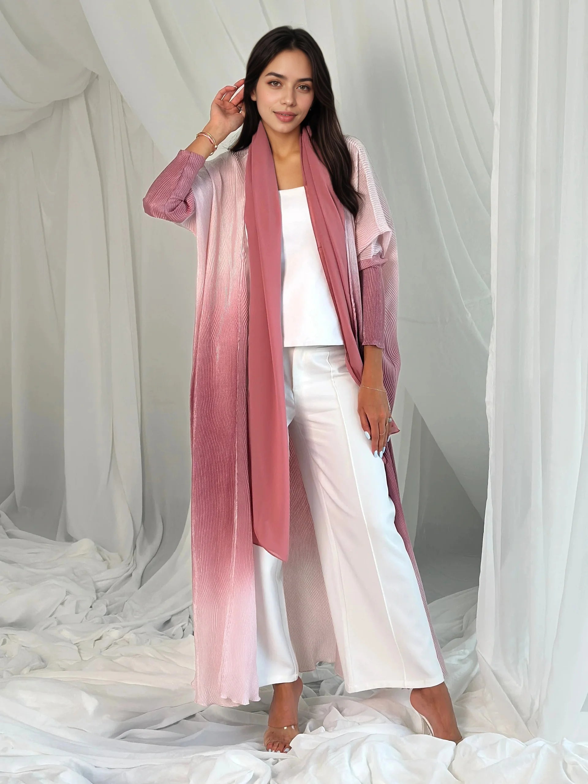 Noora - Gradient Pleated Abaya
